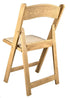 Chivari 100 Pack Natural Resin WoodGrain™ Folding Chair with Tan Cushion CFRNB-I-AX-T-100