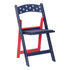 Chivari Red and Blue Old Glory SuperResin Folding Chair with Blue Vinyl Cushion CFRRWB-AX-T