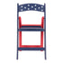 Chivari Red and Blue Old Glory SuperResin Folding Chair with Blue Vinyl Cushion CFRRWB-AX-T