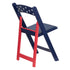 Chivari Red and Blue Old Glory SuperResin Folding Chair with Blue Vinyl Cushion CFRRWB-AX-T