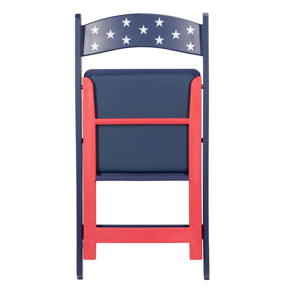 Chivari Red and Blue Old Glory SuperResin Folding Chair with Blue Vinyl Cushion CFRRWB-AX-T