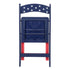 Chivari Red and Blue Old Glory SuperResin Folding Chair with Blue Vinyl Cushion CFRRWB-AX-T