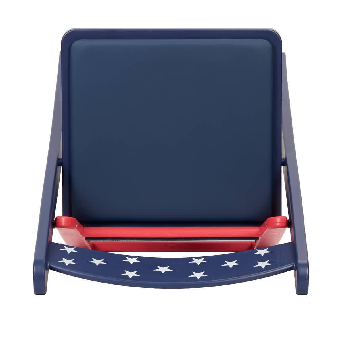 Chivari Red and Blue Old Glory SuperResin Folding Chair with Blue Vinyl Cushion CFRRWB-AX-T