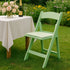 Sage Green with Matching Vinyl Cushion WoodGrain™ Resin Folding Chair