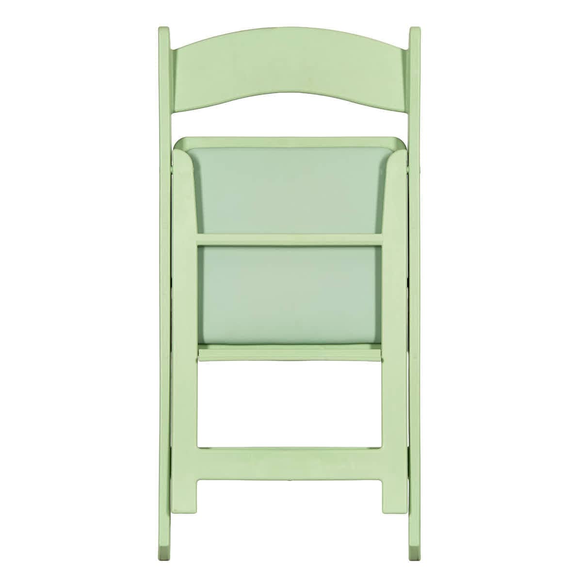 Chivari Sage Green with Matching Vinyl Cushion WoodGrain™ Resin Folding Chair CFRSGB-AX-T