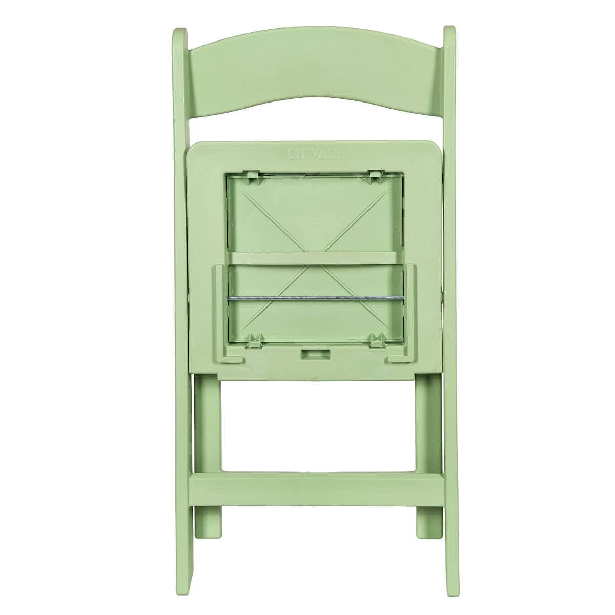 Chivari Sage Green with Matching Vinyl Cushion WoodGrain™ Resin Folding Chair CFRSGB-AX-T