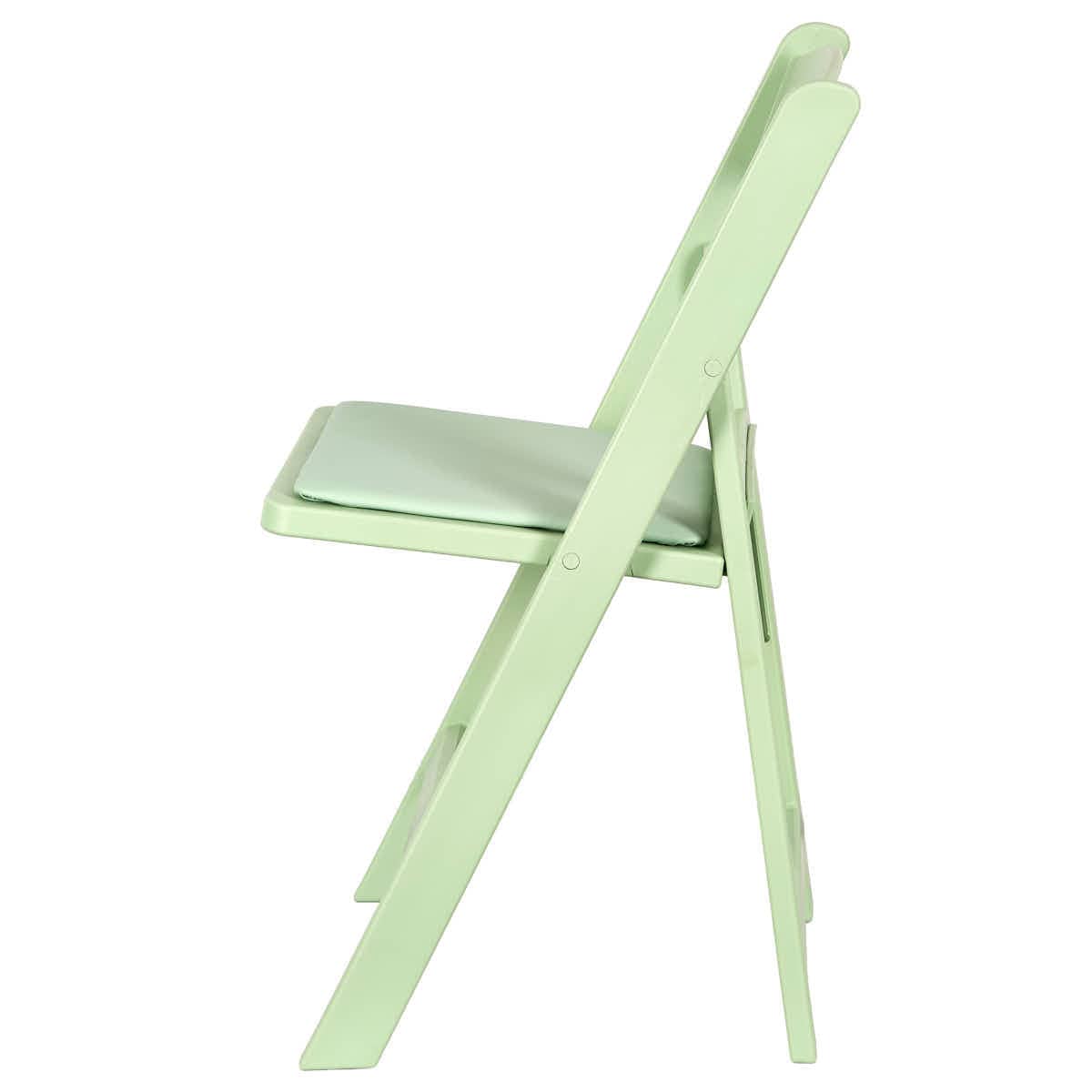 Chivari Sage Green with Matching Vinyl Cushion WoodGrain™ Resin Folding Chair CFRSGB-AX-T