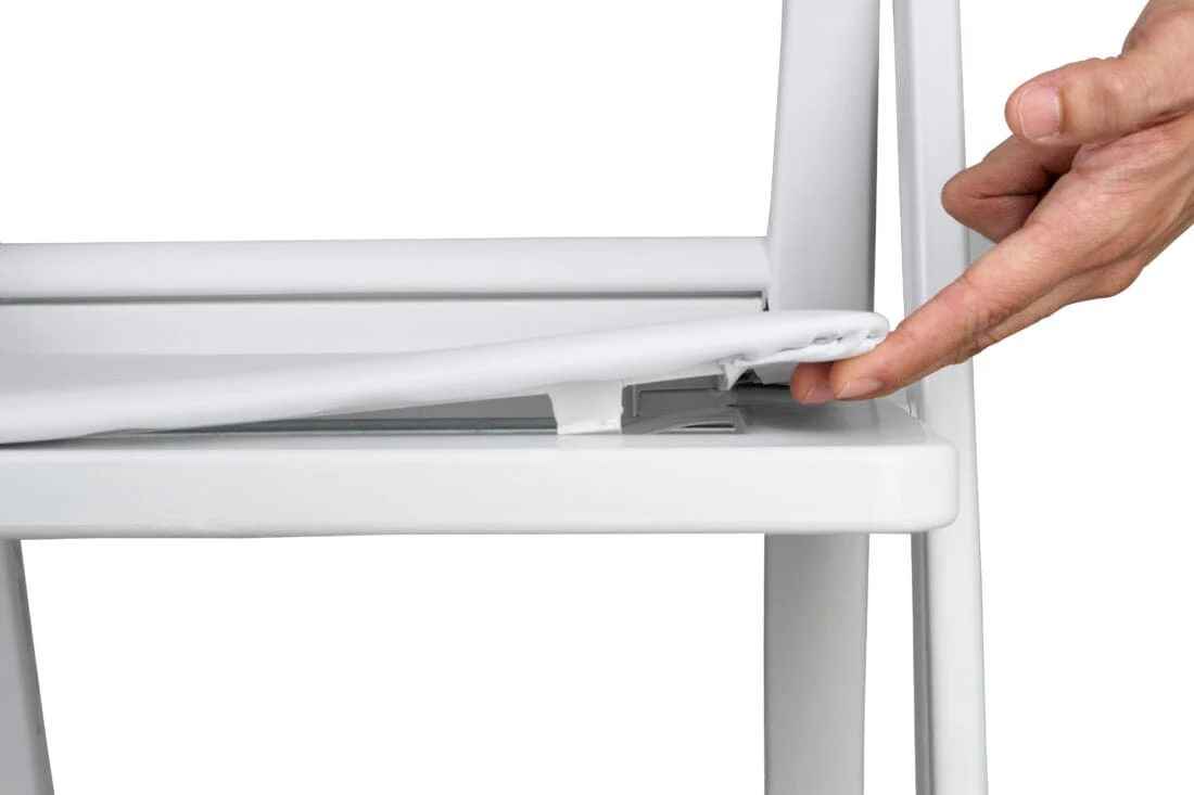 Chivari White ToughResin™ Folding Chair CFRW-CX-T
