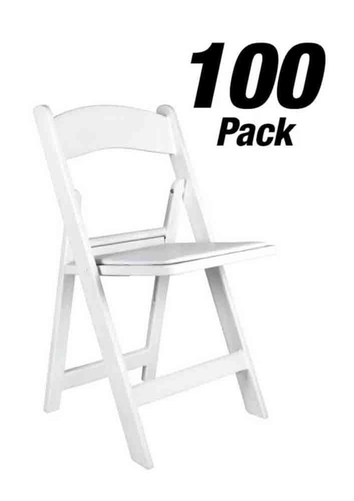 Chivari 100 Chair Pack White ToughResin™ Folding Chair CFRW-CX-T-100