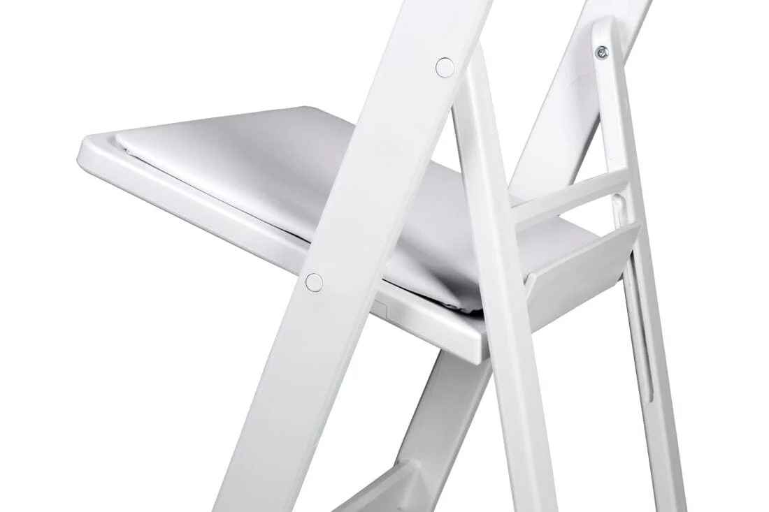 Chivari White ToughResin™ Folding Chair CFRW-CX-T