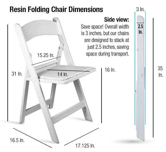 Chivari White ToughResin™ Folding Chair CFRW-CX-T