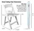 Chivari White ToughResin™ Folding Chair CFRW-CX-T