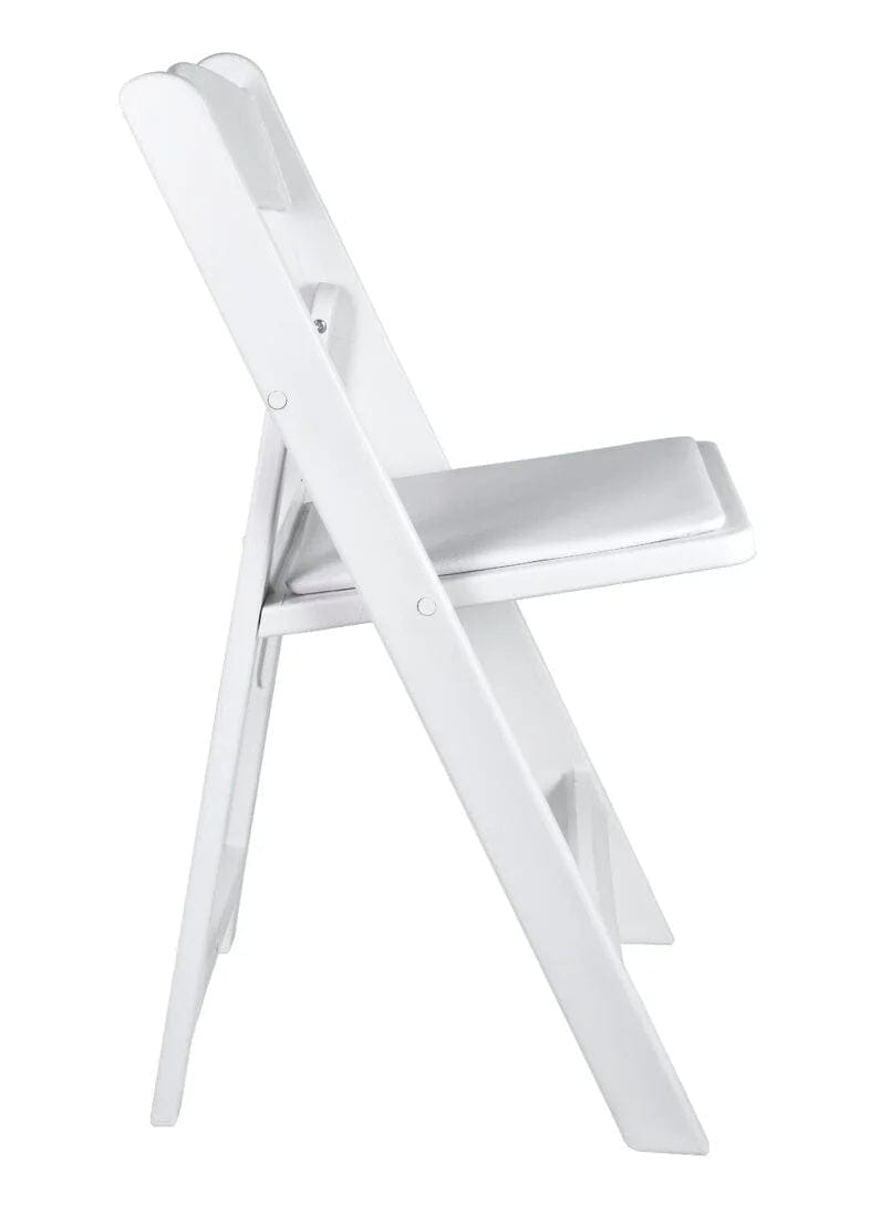 Chivari White ToughResin™ Folding Chair CFRW-CX-T