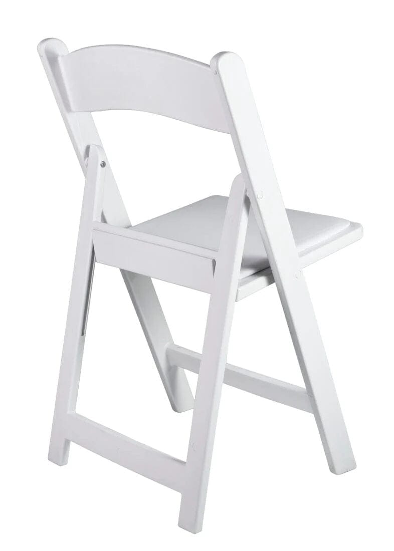 Chivari White ToughResin™ Folding Chair CFRW-CX-T