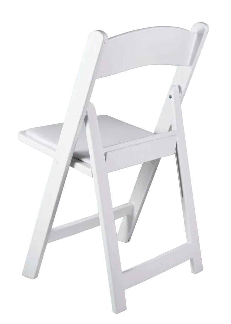 Chivari White ToughResin™ Folding Chair CFRW-CX-T