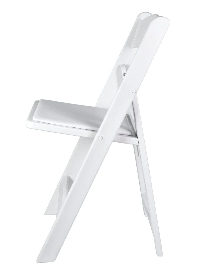 Chivari White ToughResin™ Folding Chair CFRW-CX-T