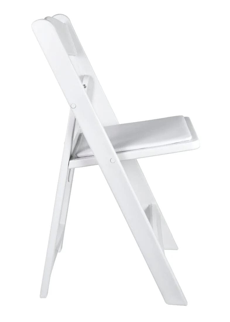 Chivari 100 Pack White Resin Folding Chair CFRW2-CX-T-100