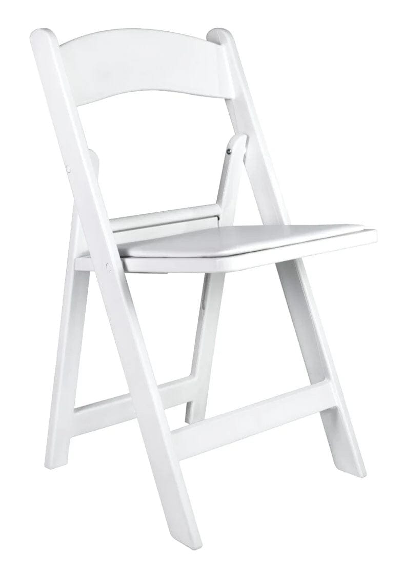 Chivari White Resin Folding Chair, 100 Pack CFRW2-KT-100