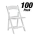Chivari 100 Pack White WoodGrain™ Resin Folding Chair CFRWB-A-100