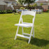 White WoodGrain™ Resin Folding Chair