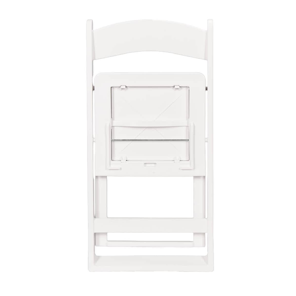ChairMates White Grass and Sand Series Resin Folding Chair with White Vinyl Cushion and Stainless Steel Hardware CFRWGS-AX-T