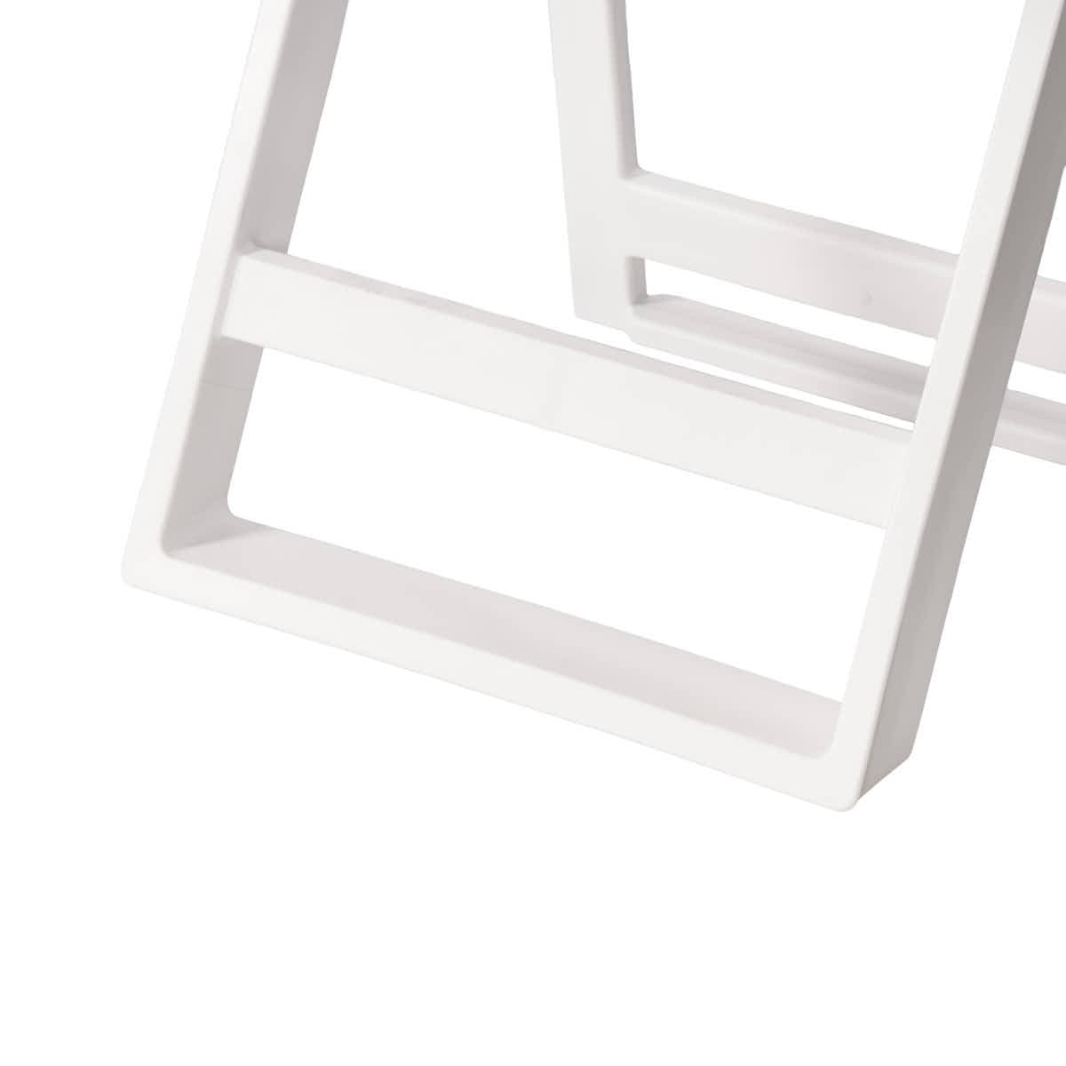 ChairMates White Grass and Sand Series Resin Folding Chair with White Vinyl Cushion and Stainless Steel Hardware CFRWGS-AX-T