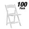 Chivari 100 Pack White SuperResin™ Folding Chair with Stainless Steel Hardware CFRWS-AX-T-100