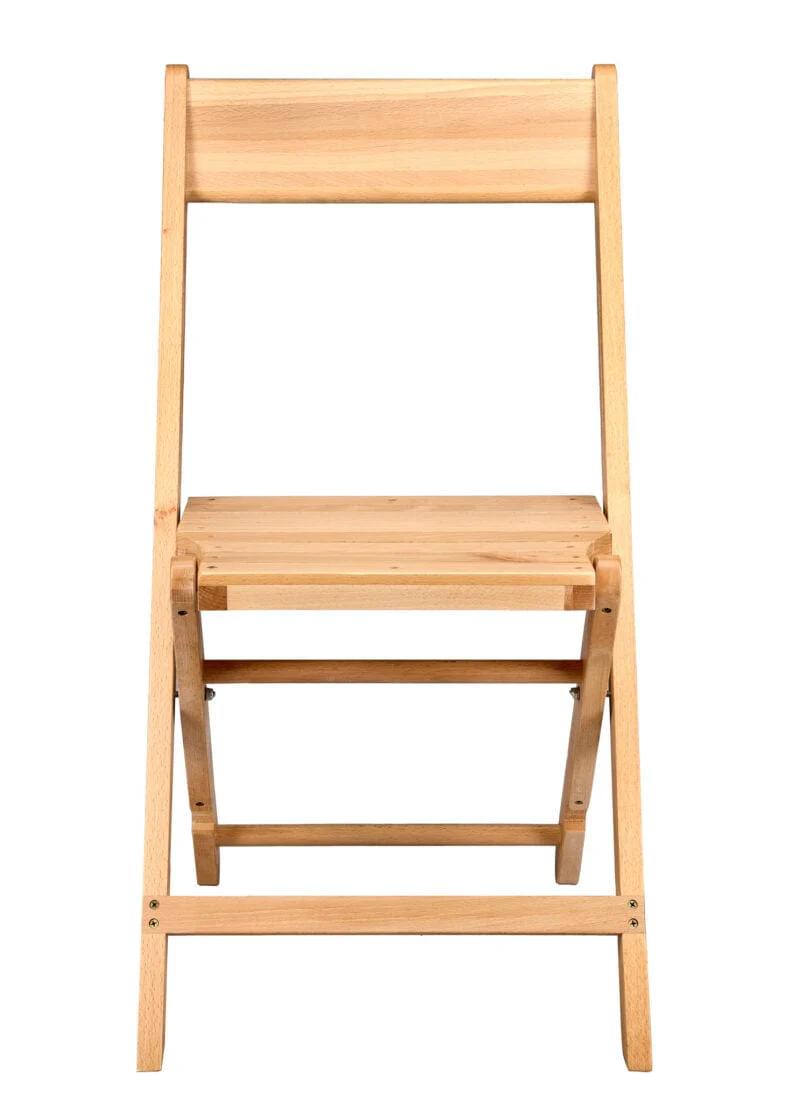 Chivari 40 Pack Natural Slatted Wood Folding Chairs, 1942 Style CFWNS-ZG-T-40