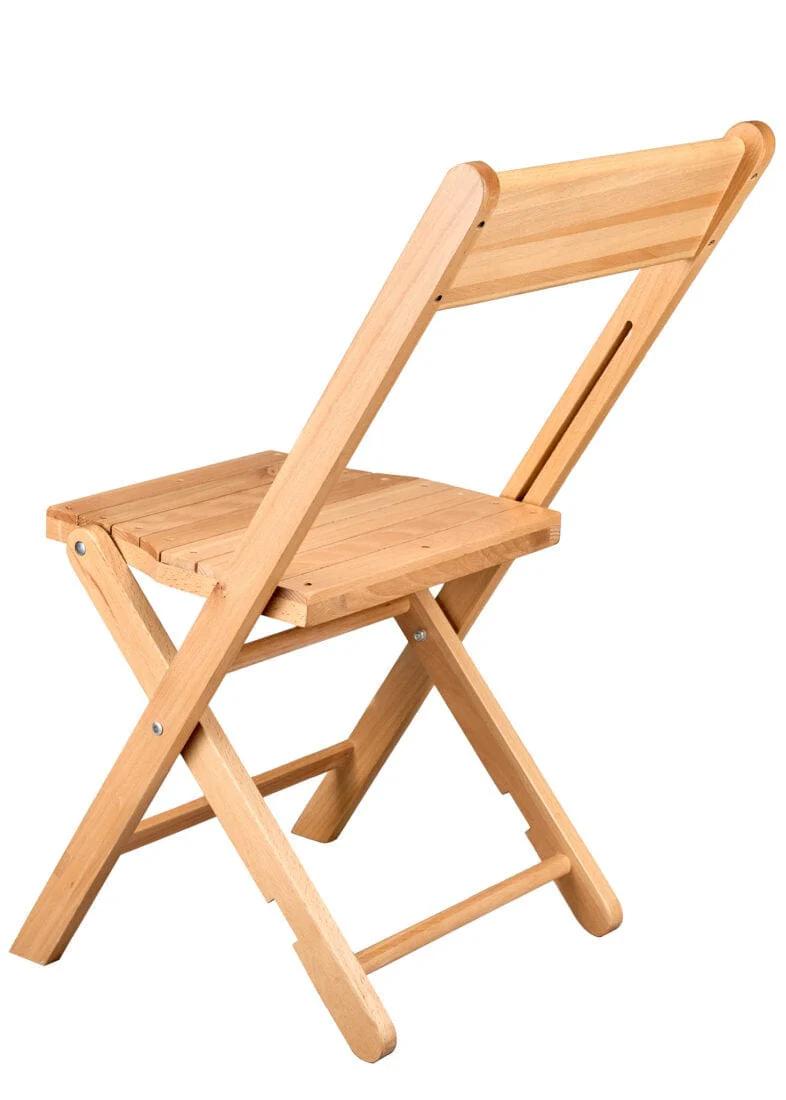 Chivari 40 Pack Natural Slatted Wood Folding Chairs, 1942 Style CFWNS-ZG-T-40