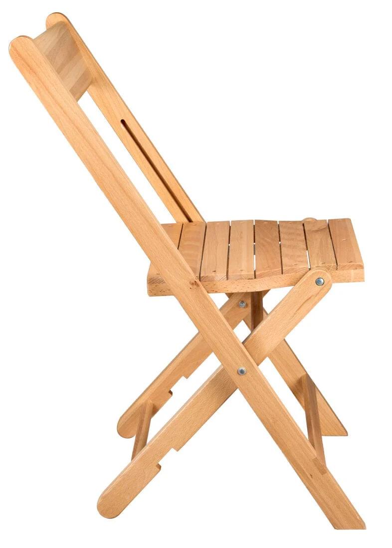 Chivari 40 Pack Natural Slatted Wood Folding Chairs, 1942 Style CFWNS-ZG-T-40
