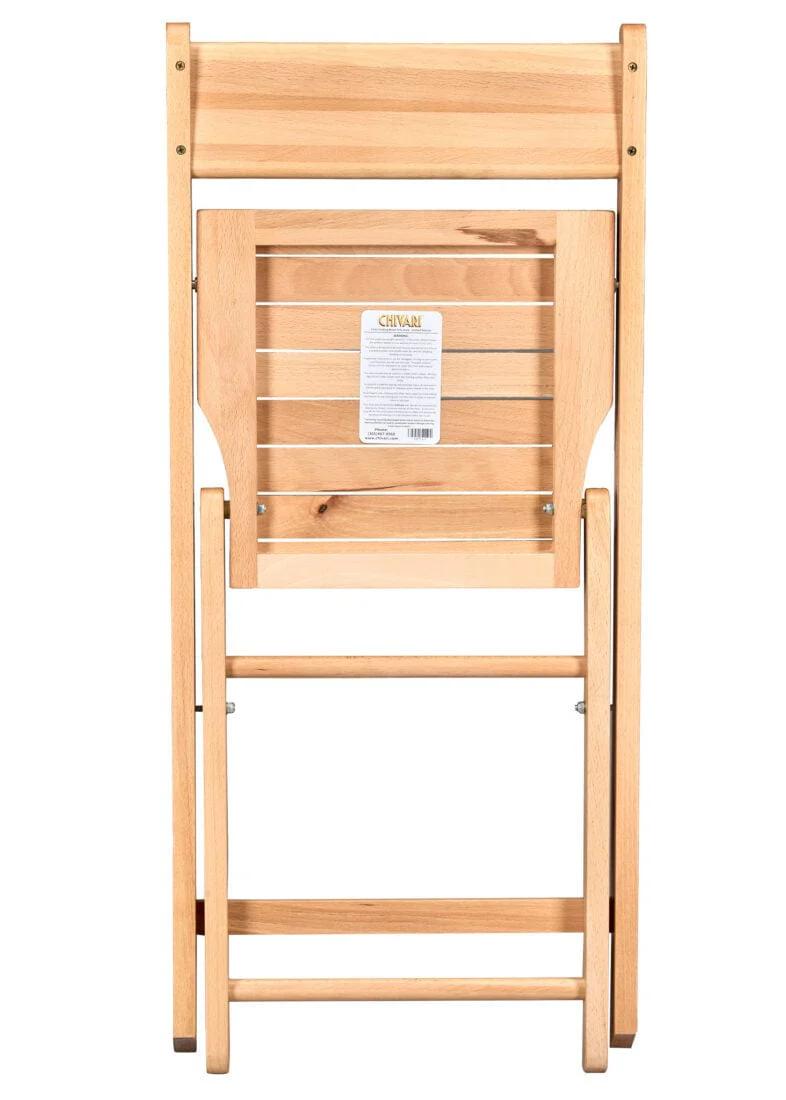 Chivari 40 Pack Natural Slatted Wood Folding Chairs, 1942 Style CFWNS-ZG-T-40