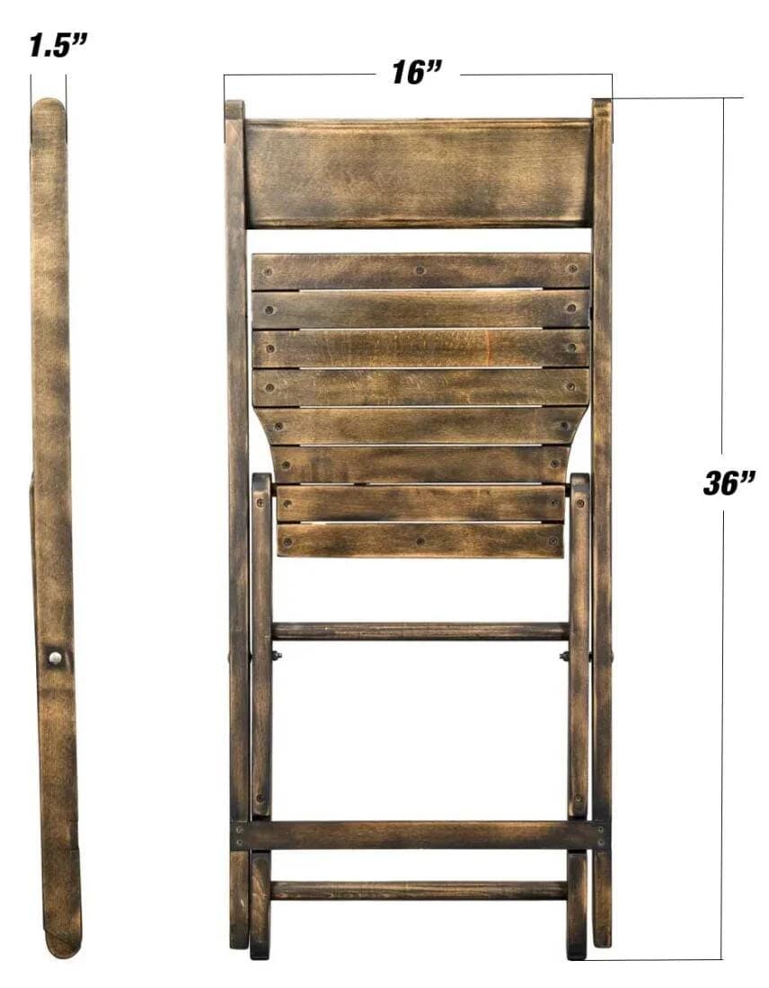 Chivari 40 Pack Natural Slatted Wood Folding Chairs, 1942 Style CFWNS-ZG-T-40