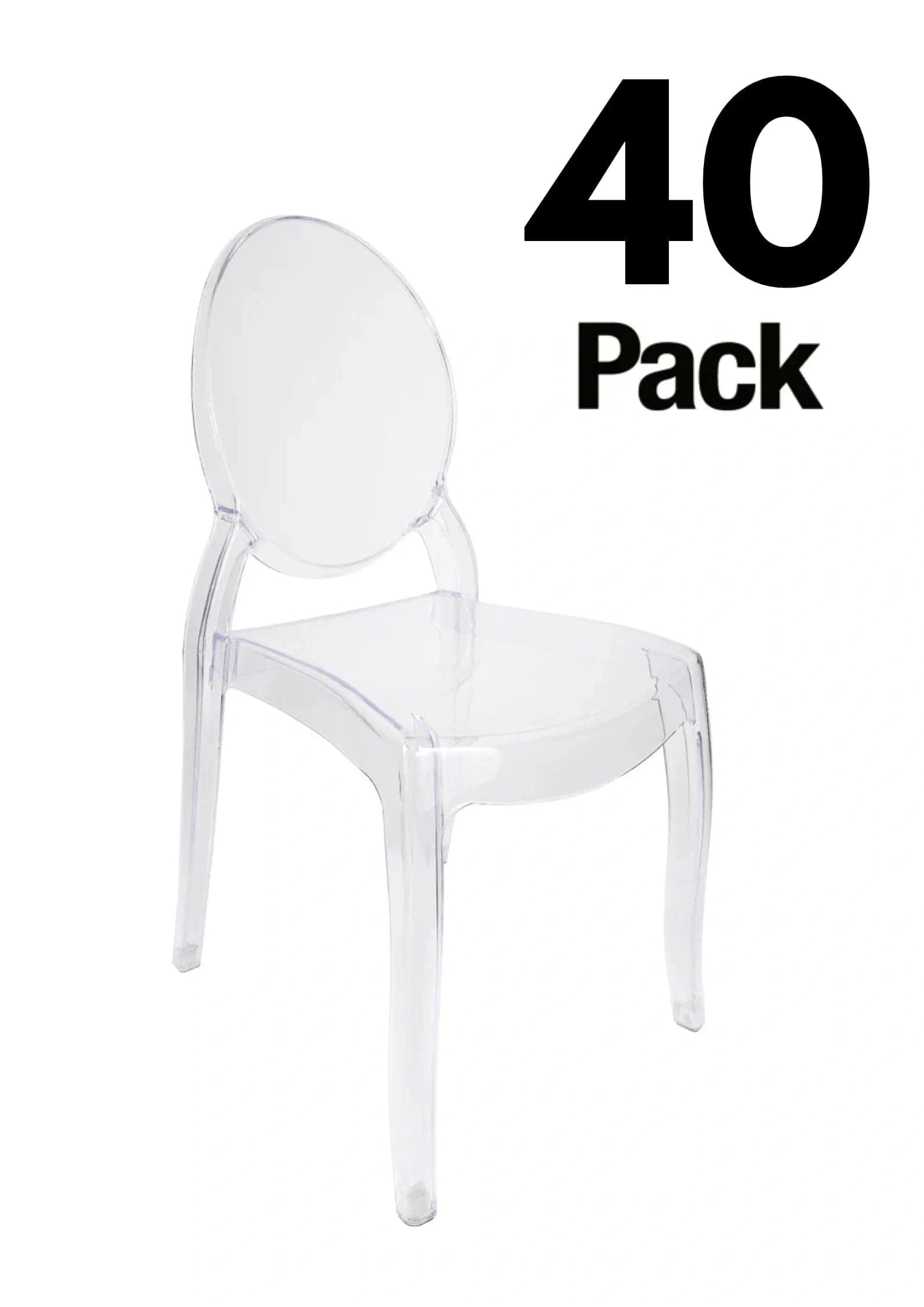 Chivari 40 Chair Pack Clear Resin Oval Back Sophia Ghost Chair CGRS-ZG-T-40