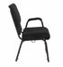 Chivari Black Fabric Church Chair with Left Arm  Cut Away Back 20.5"  on Black Frame CH20BB-L-ZF-T