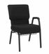 Chivari Black Fabric Church Chair with Left Arm  Cut Away Back 20.5"  on Black Frame CH20BB-L-ZF-T