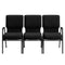 Chivari Black Fabric Three Seat Waiting Room Chair/Loveseat on Black Frame CH20BB-LR3-KIT