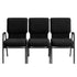 Chivari Black Fabric Three Seat Waiting Room Chair/Loveseat on Black Frame CH20BB-LR3-KIT