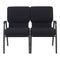 Chivari Black Fabric Two Seat Waiting Room Chair/Loveseat on Black Frame CH20BB-LR-KIT