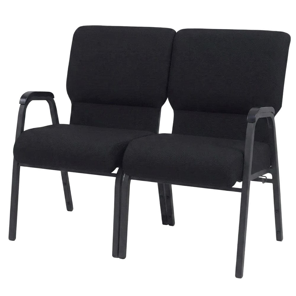 Chivari Black Fabric Two Seat Waiting Room Chair/Loveseat on Black Frame CH20BB-LR-KIT