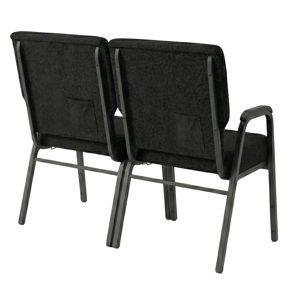 Chivari Black Fabric Two Seat Waiting Room Chair/Loveseat on Black Frame CH20BB-LR-KIT