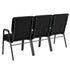 Chivari Black Fabric Three Seat Waiting Room Chair/Loveseat on Black Frame CH20BB-LR3-KIT