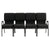 Chivari Black Fabric Four Seat Waiting Room Chair/Loveseat on Black Frame CH20BB-LR4-KIT