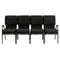 Chivari Black Fabric Four Seat Waiting Room Chair/Loveseat on Black Frame CH20BB-LR4-KIT
