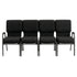 Chivari Black Fabric Four Seat Waiting Room Chair/Loveseat on Black Frame CH20BB-LR4-KIT