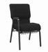 Chivari Black Fabric Church Chair with Right Arm Cut Away Back 20.5" on Black Frame CH20BB-R-ZF-T