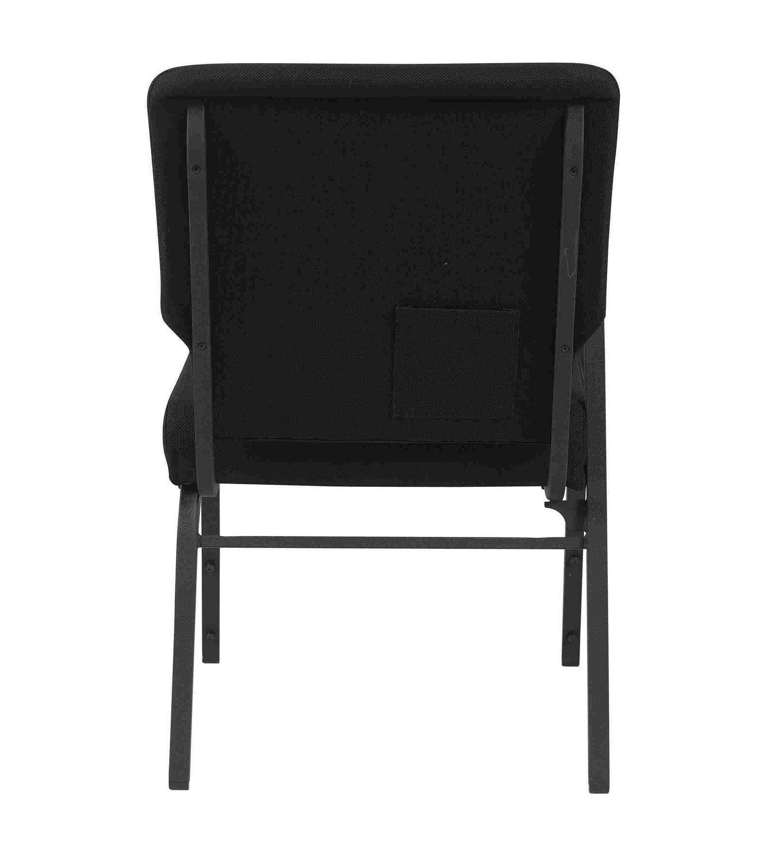 Chivari Black Fabric Church Chair with Right Arm Cut Away Back 20.5