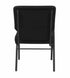 Chivari Black Fabric Church Chair with Right Arm Cut Away Back 20.5" on Black Frame CH20BB-R-ZF-T