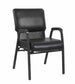 Chivari Black Vinyl Church Chair with Dual Arms Cut Away Back 20.5"  on Black Frame CH20BBV-D-ZF-T