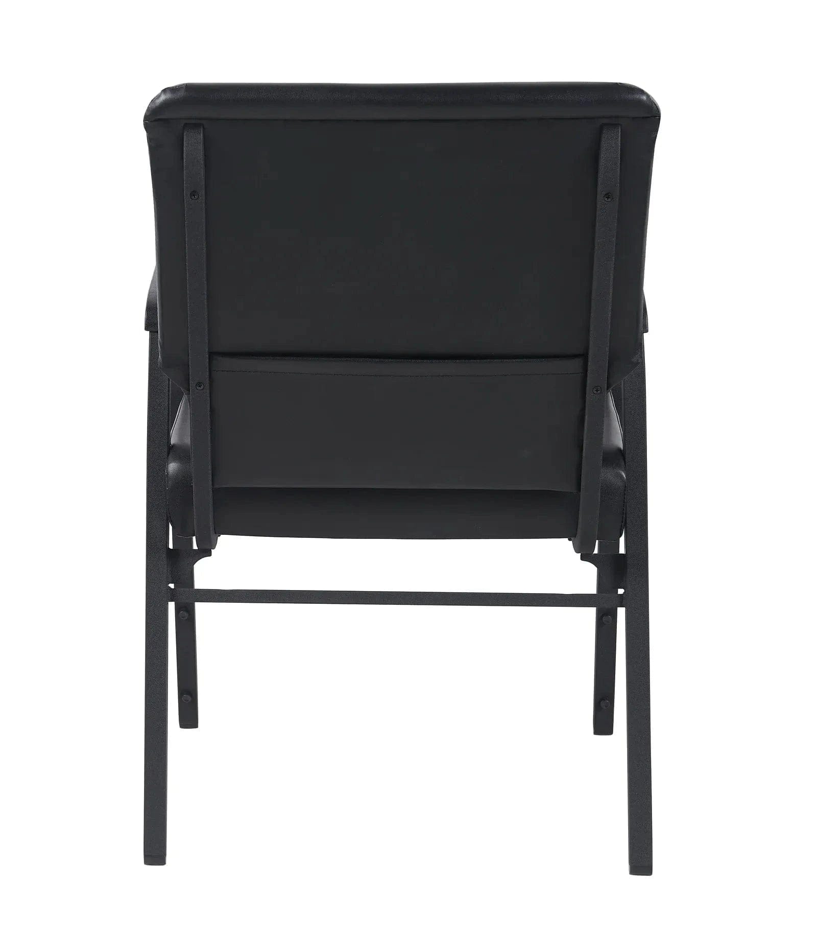 Chivari Black Vinyl Church Chair with Dual Arms Cut Away Back 20.5