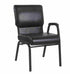 Chivari Black Vinyl  Church Chair with Left Arm Cut Away Back 20.5" on Black Frame CH20BBV-L-ZF-T
